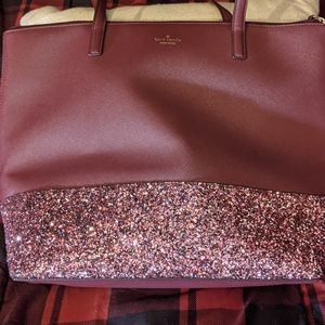 Kate Spade large purple glitter bag